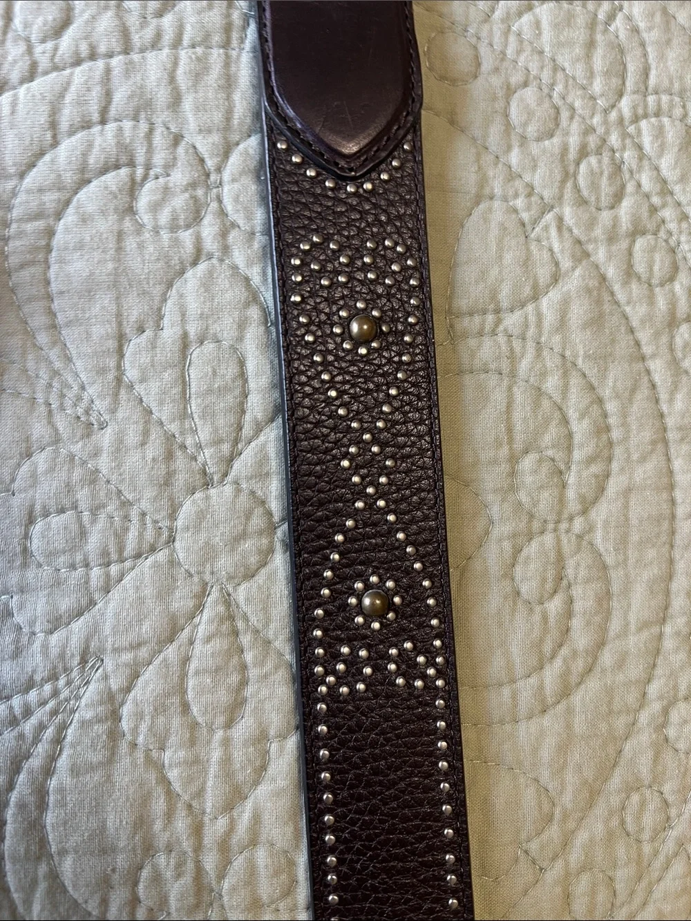Brighton Dark Brown Leather Belt with Decorative Silver Buckle